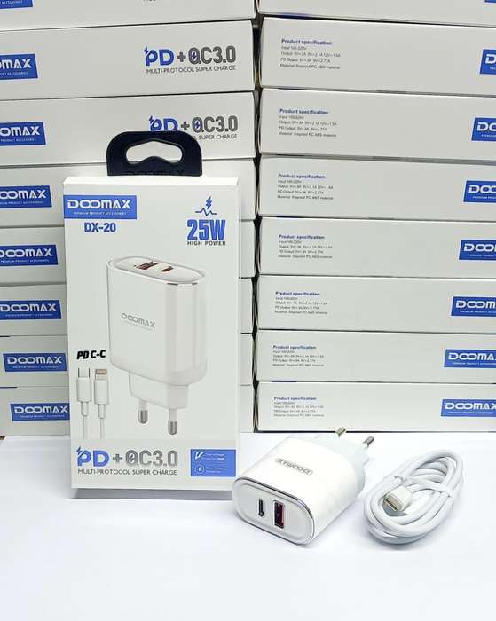 25W Fast Charger  Dual Port with Type-C to Type-C Cable