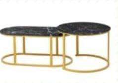 Luxury black marble nesting table