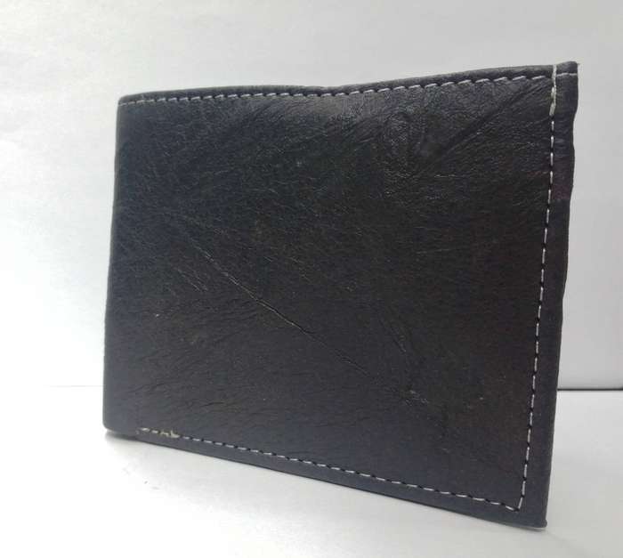 Elegant Blue Men's Leather Wallet with Coin Pocket