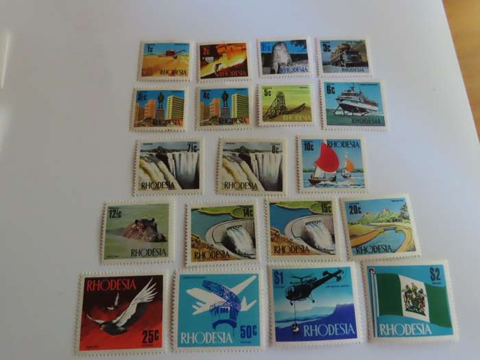 Rhodesia - Rhodesia 1970 and 1973 Decimal Definitive Set and Additional Values MNH