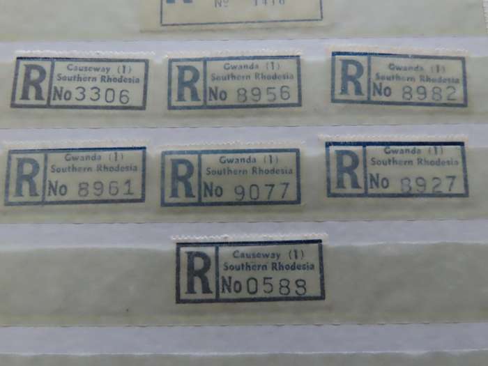 Rhodesia - Rhodesia Cities and Towns Registration Labels