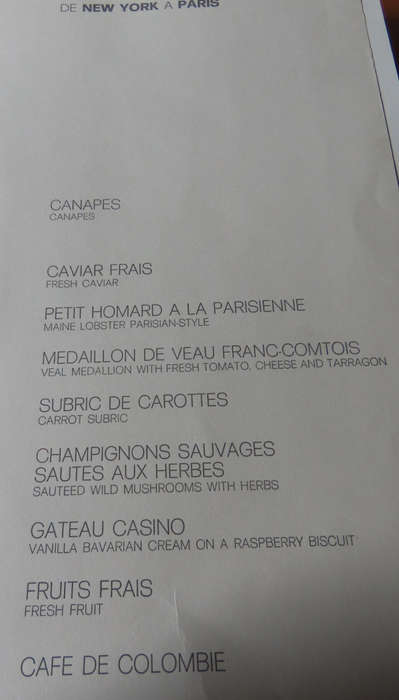 Grace Jones - Autographed Air France Concorde Menu 19 December 1989