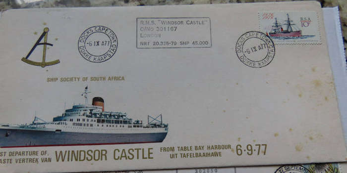 Union Castle Line - Last Voyage Covers of Pendennis , Windsor Castle and SA Vaal