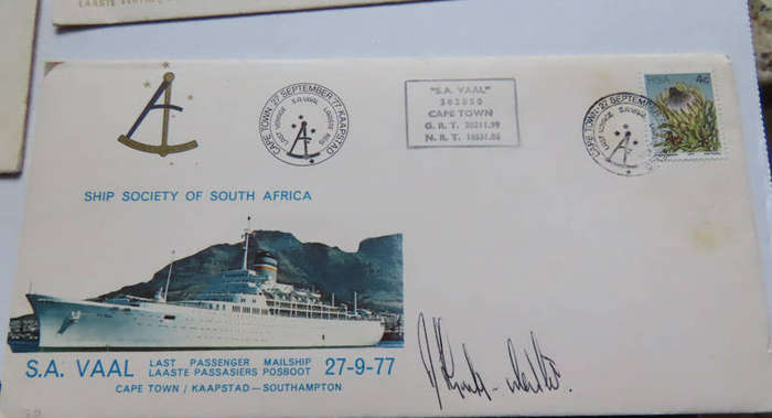 Union Castle Line - Last Voyage Covers of Pendennis , Windsor Castle and SA Vaal