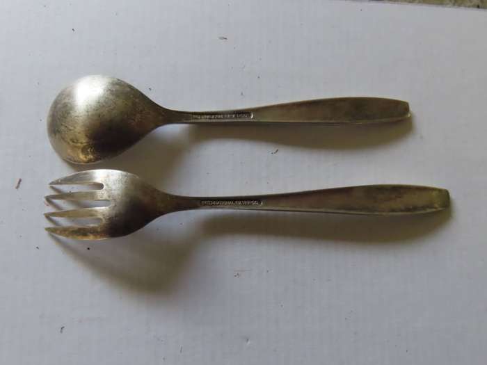 Travel - Flight - United Airlines Spoon and Fork - Silver Plated