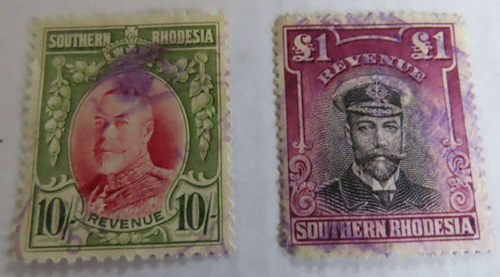 Rhodesia - 12 Different Revenue Stamps
