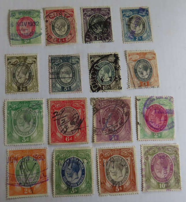 South Africa - 16 Different Revenue Stamps
