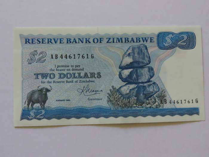 Zimbabwe - First Series 1983 Issue Notes $2, $5, $10 and $20 - K.Moyana Governor