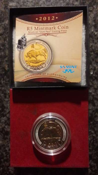 2012 South Africa Oom Paul Mintmark R5 Coin