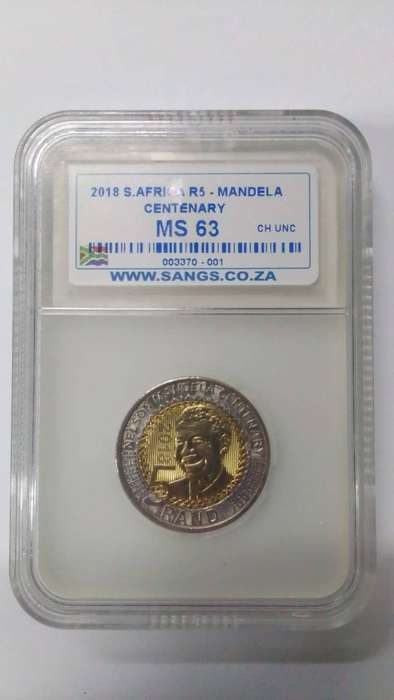 2018 MS63 Graded Mandela Centenary R5 Coin