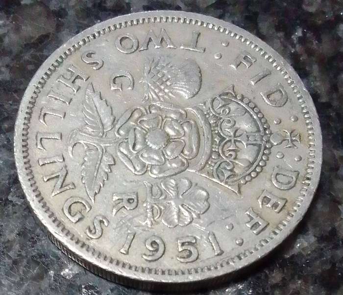 1951 George VI British 2 Shillings (Florin)
