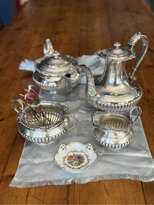 Hallmarked Sterling Silver Tea and Coffee Service Victorian Edwardian Perfect 25th Anniversary Gift
