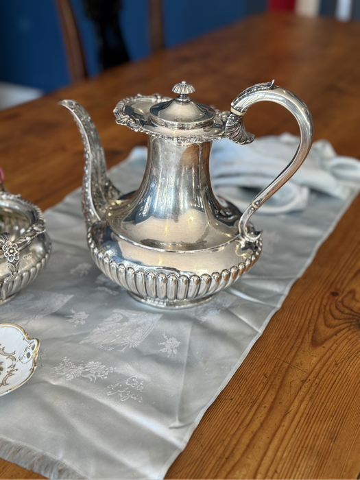 Hallmarked Sterling Silver Tea and Coffee Service Victorian Edwardian Perfect 25th Anniversary Gift