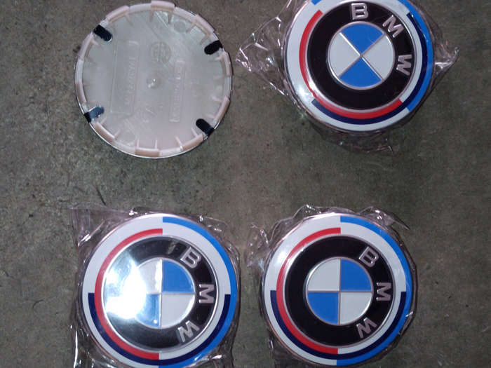 Set of 4 BMW 50th anniversary 68mm centre wheel caps