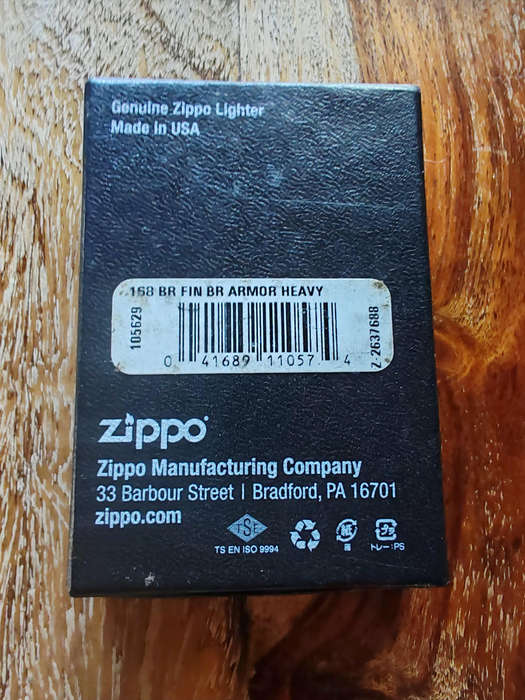 Zippo Armor® Brass Lighter  Original Box  Excellent Condition