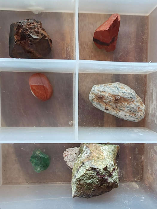 18-Piece Mineral and Crystal Collection  Dioptase, Goethite, Calcite, Jasper & More