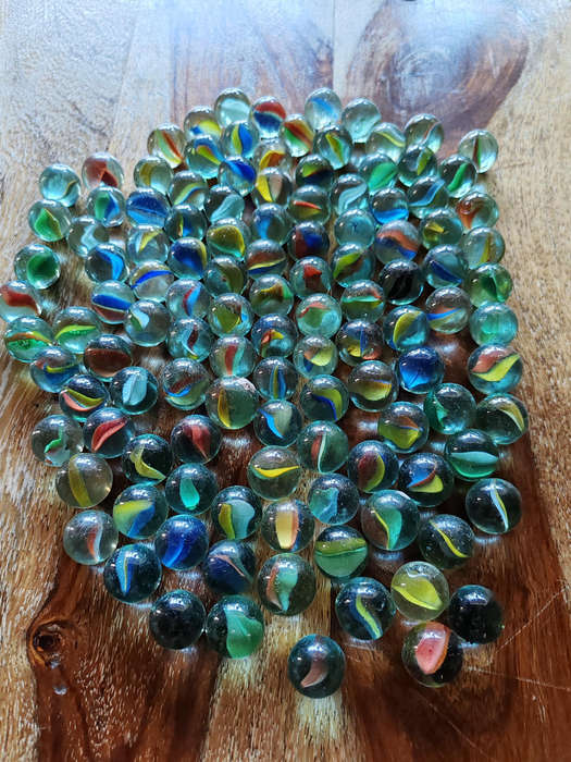 Lot of 118 Vintage Alabaster Marbles