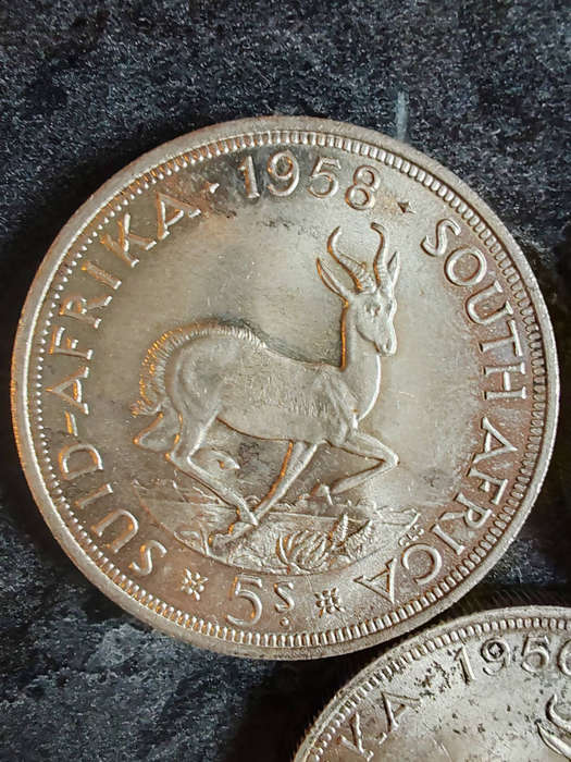3 × South Africa 5 Shillings  1956, 1957 & 1958 (50% Silver) - LOT 11