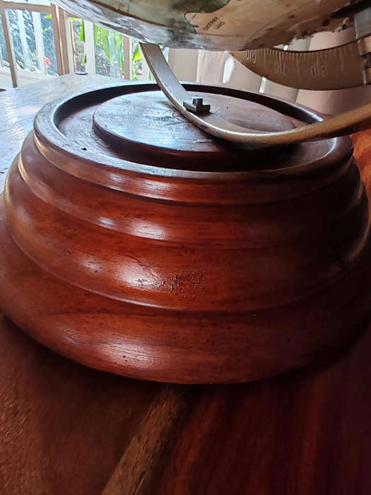 Vintage 12" Replogle World Ocean Series Globe  Brass Arm & Wooden Base