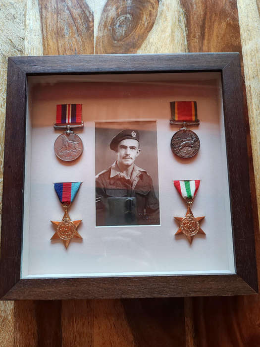 Framed WWII Medal Collection  H.N. Foot  British & African Campaigns