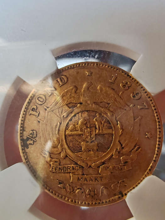 1897 ZAR Gold Half Pond  NGC VF35  Paul Kruger