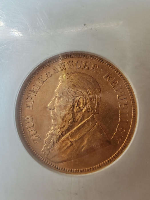 1892 ZAR 1 Pond  NGC AU53  Double Shaft