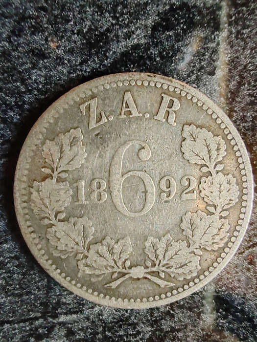 1892 South Africa 6 Pence  Sterling Silver
