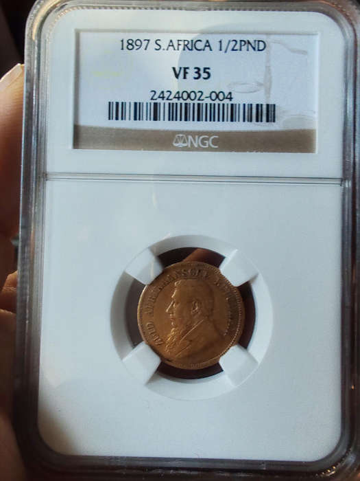 1897 ZAR Gold Half Pond  NGC VF35  Paul Kruger