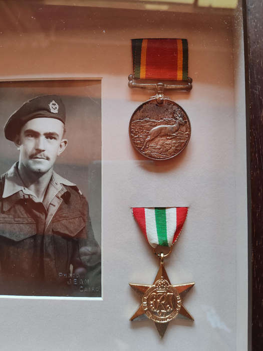 Framed WWII Medal Collection  H.N. Foot  British & African Campaigns