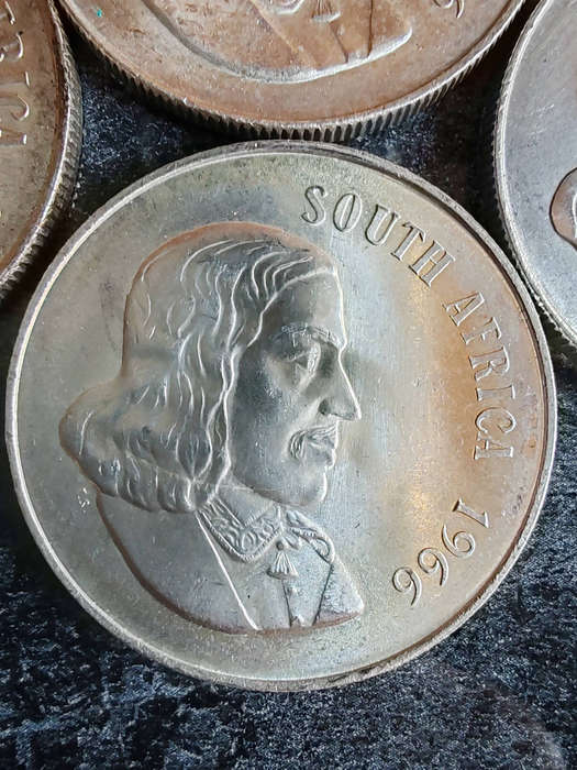 10 x South African 1 Rand Silver Coins (1960s)  80% Silver - LOT 2