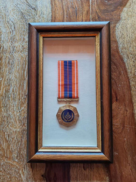 Framed South African Pro Patria Medal  Display Piece