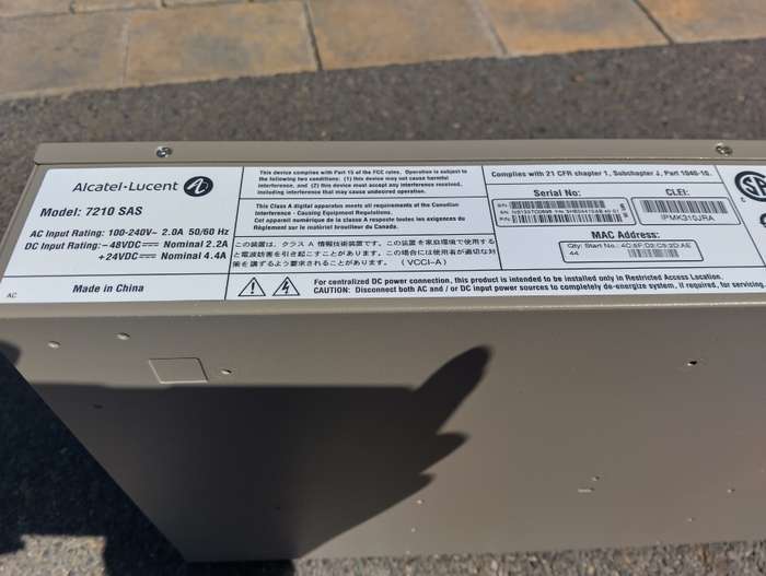 Alcatel Lucent 7210 SAS-E Service Access Switch  12SFP/12-TX