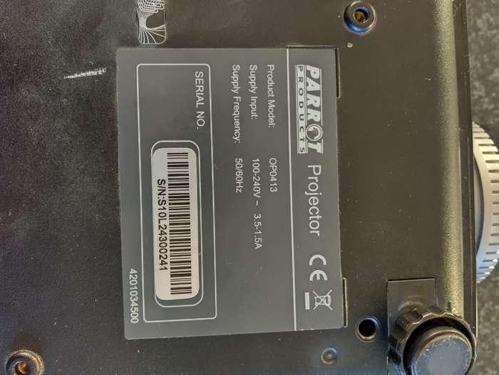 Parrot DLP 3D Ready Projector (Model: OP0413)  No Remote