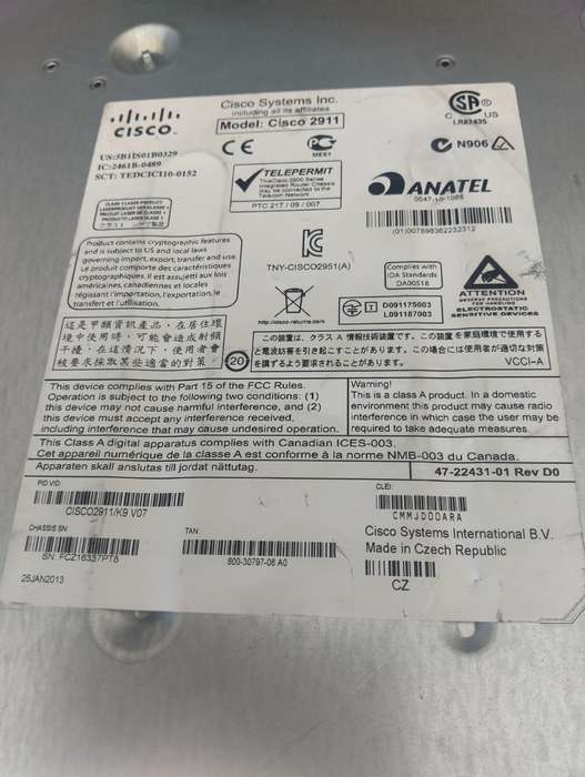 Cisco 2900 Series Integrated Services Router - Cisco 2911/K9 V02