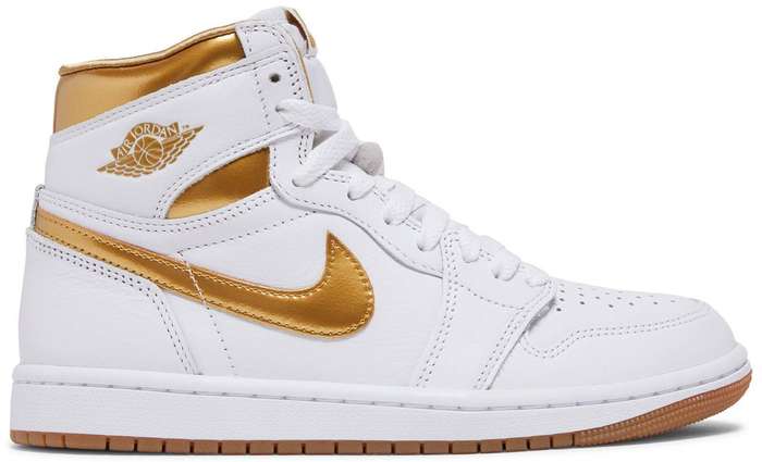 Nike Air Jordan 1 Retro High OG WMNS White & Gold  UK 4 (New)