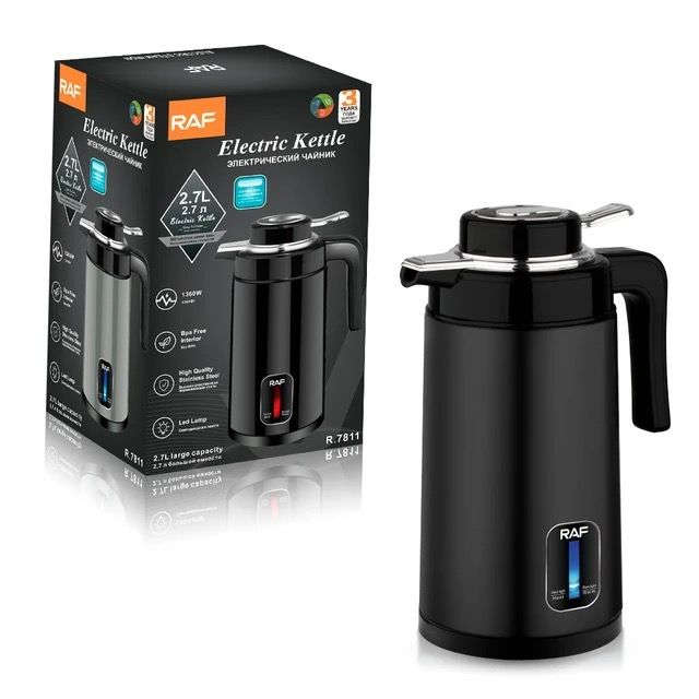 Electric Kettle Hot Water Kettle, 2.7L Stainless Steel Electric Tea Kettle - Black
