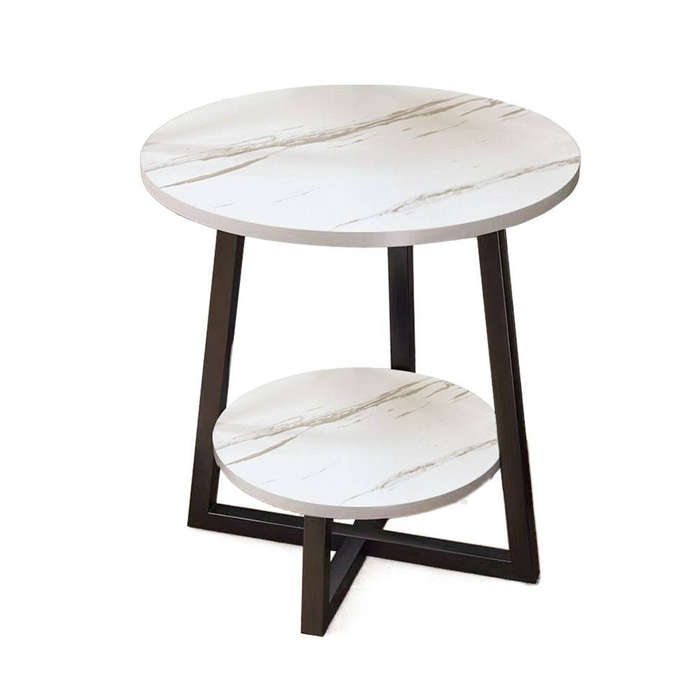 Double-layered Small Coffee Table/Round Table/Coffee Table - white
