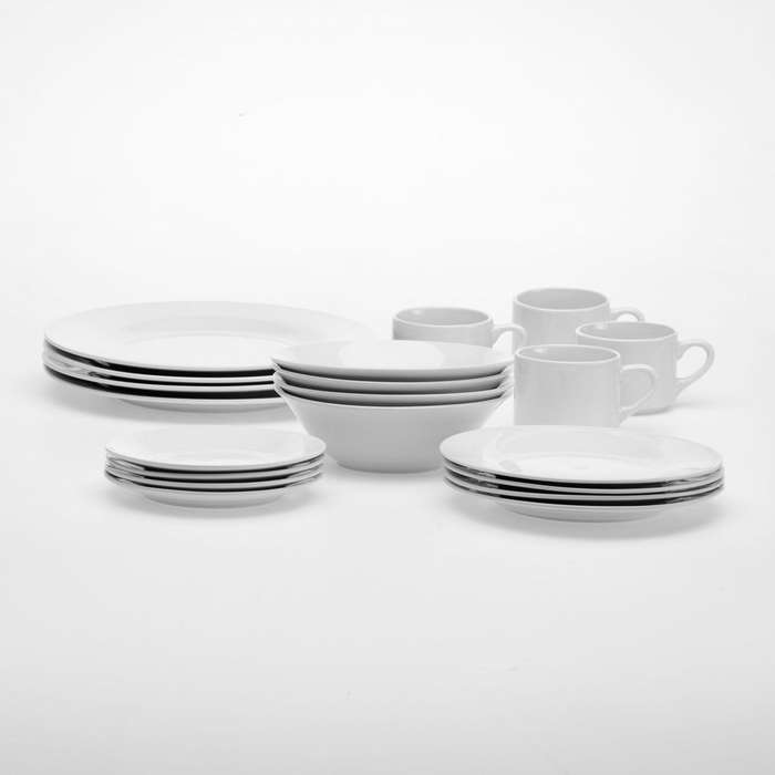 Businerg 20 Piece Porcelain Dinner Set - White