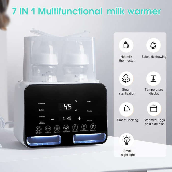 Baby Bottle Warmer With Night Light Large LCD Display Multifunctional