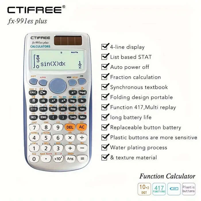 CTIFREE Scientific Calculator 417 Functions