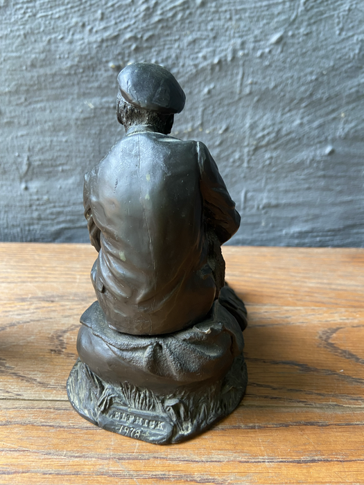 Bronze Figure - Heredities man feeding lamb -W. Elphick 1978