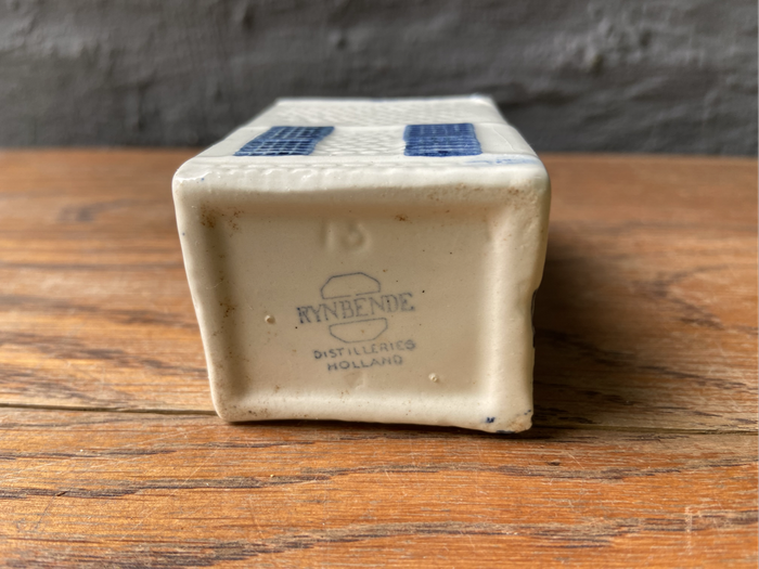 Vintage Blue Delft KLM Miniature House 15 Rynbende Apricot Brandy (empty)