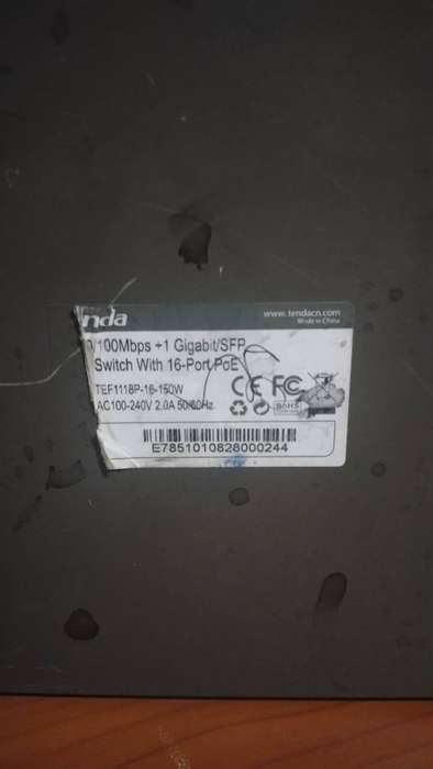 Tenda TEF1118P-16-150W Switch With 16 Port POE