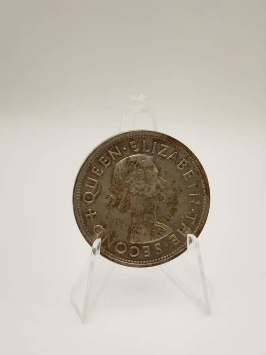 1953 Southern Rhodesia Crown  Queen Elizabeth II Coronation Coin | 50% Silver | Historical Colon