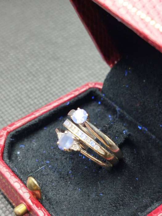 Browns Diamond & Gemstone Ring Set  Certified 9ct White Gold
