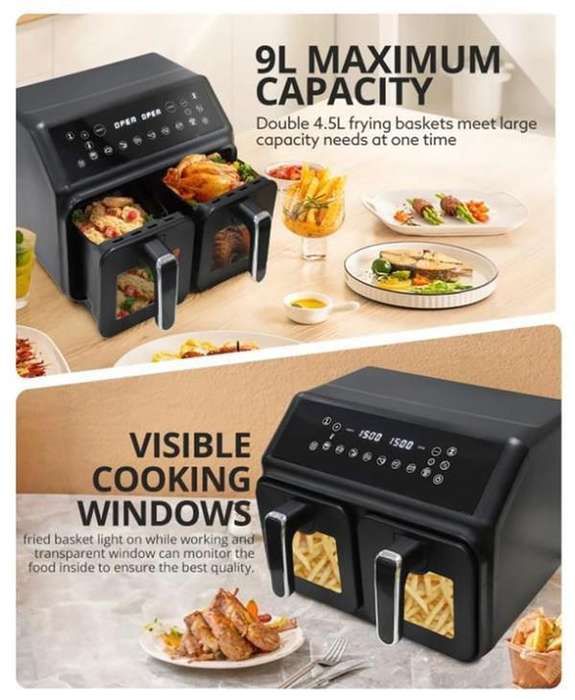 RAF  9 LITRE DIGITAL DUAL-AIRFRYER