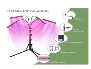 LED remote control reverse  folding plant light