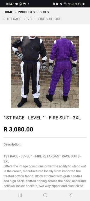 1strace race suit for racing car