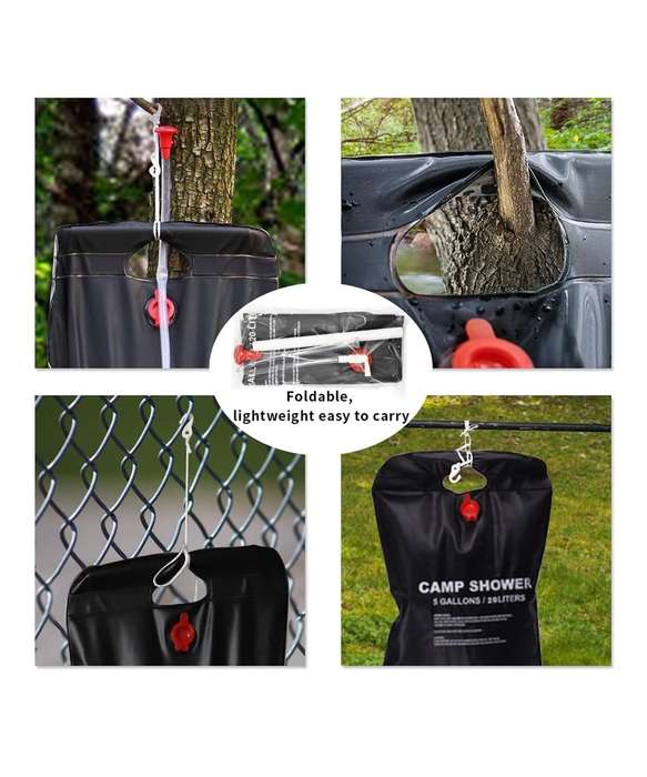 20L Black Solar Shower Portable