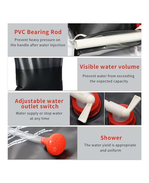 20L Black Solar Shower Portable